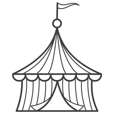 Circus Tent Line Icon Outline Simple Vector Pictogram Logo And Symbol