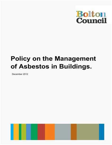 Management Of Asbestos In Buildings