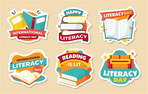 Literacy Sticker Collection 2755491 Vector Art At Vecteezy