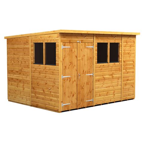 Power Sheds 10 X 8ft Double Door Pent Wooden Shed Wilko