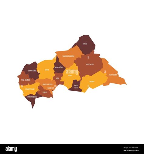 Central African Republic Political Map Of Administrative Divisions