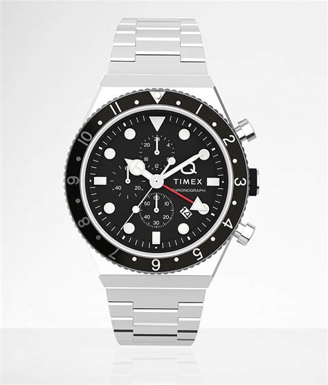 Timex Q GMT Watch - Men's Watches in Silver | Buckle