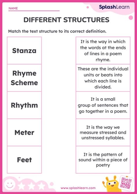 Matching The Text Structures Worksheet