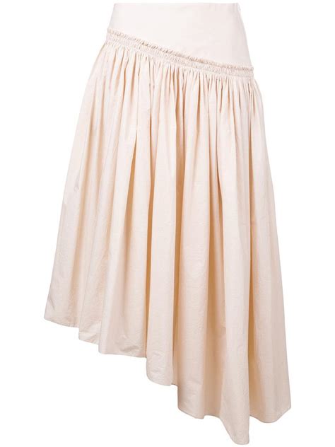 Lemaire Cotton Gathered Skirt In Natural Lyst