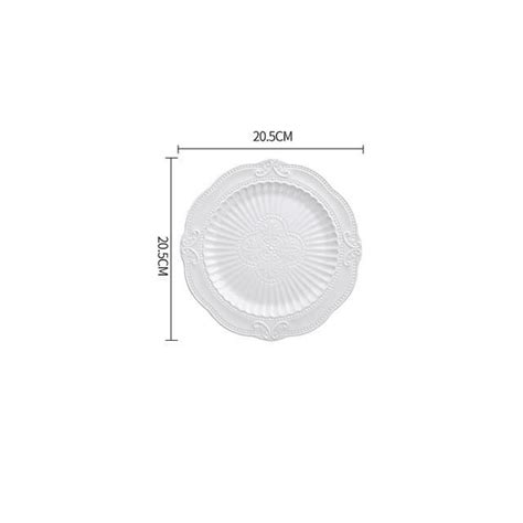 Assiette Plateau Repas YWEI 20 5cm Céramique Blanche Artisanat