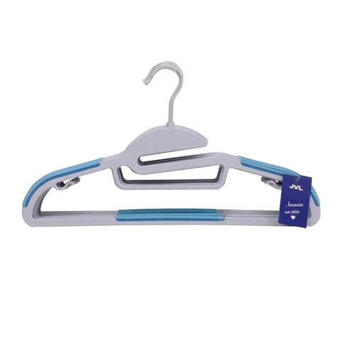 Pk S Shaped Plastic Clothing Hangers Blue Jvl Homeware Solutions