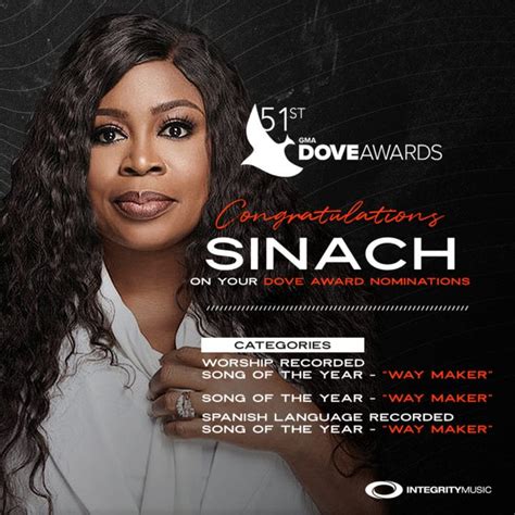 Sinach Bags Nominations At The St Gma Dove Awards Sinach Music