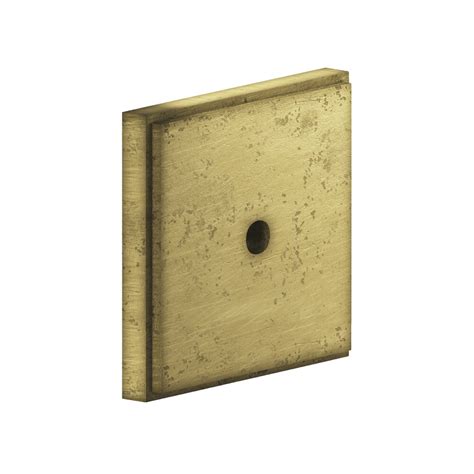 Antimicrobial Agion Knobs Collection 1 5 Square Stepped Backplate In Distressed Antique Brass