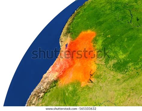 Bolivia Highlighted Red Seen Earths Orbit Stock Illustration