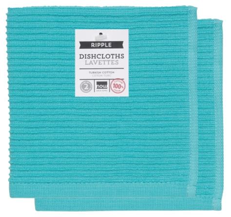 Now Designs Ripple Kitchen Dishcloth Bali Blue 13 X 13 In Set Of 4