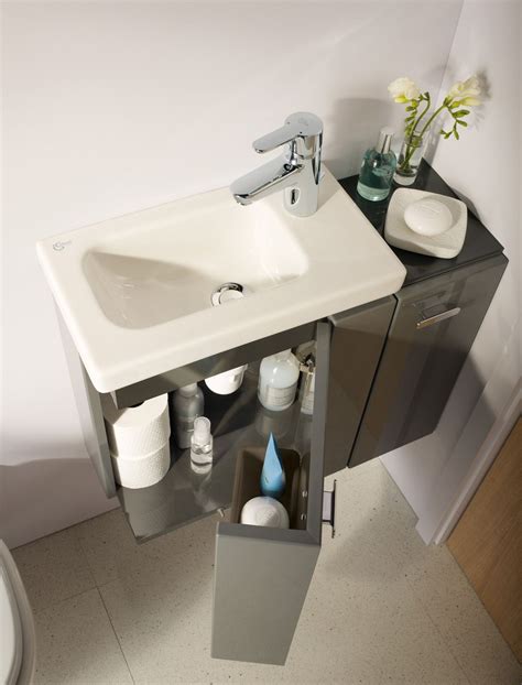 Space Saving Bathroom Vanity Compact Space Saving White Bathroom