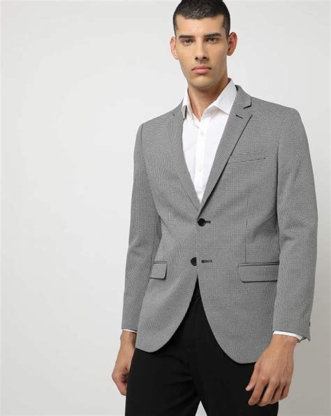 Checked Slim Fit Single Breasted Blazer JioMart