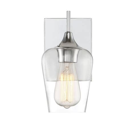 Filament Design 1 Light Polished Chrome Sconce With Clear Glass 5 Inch The Home Depot Canada