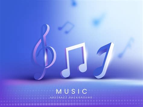 Premium Vector | 3D Rendering Music Notes With Light Effect On Blue ...