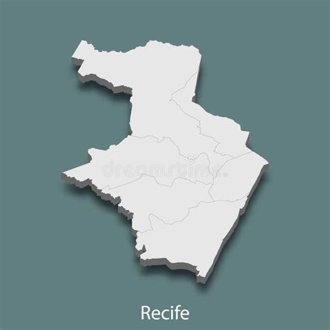 D Isometric Map Of Recife Is A City Of Brazil Stock Vector