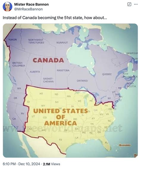 X User Mrracebannon S December Th Map Of Us And Canada