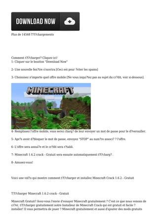 Minecraft Gratuit Crack T L Charger Minecraft Gratuitement Pdf