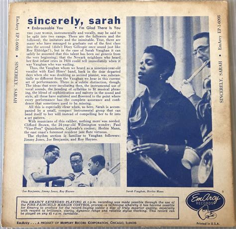 Yahoo オークション Sarah Vaughan with Clifford Brown Sextet 7