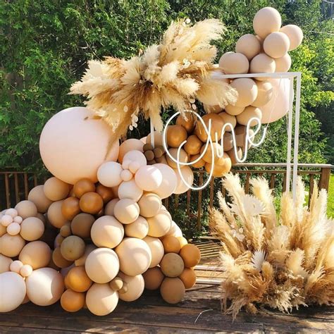 Boho Brown Tan Nude AIF4 Neutral Balloons Balloon Garland Arch Kit We Can Bearly Wait Baby