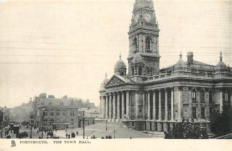 The Town Hall Portsmouth No Monument View Of Front Steps Carte