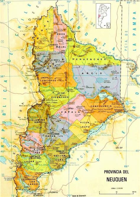 Mapa de la Provincia del Neuquén Argentina Neuquen Neuquen