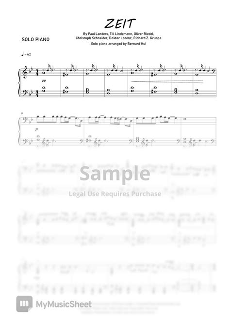 Rammstein Zeit Sheets By Bernard Hui