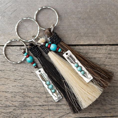 Horse Hair Tassel And Arrow Keychain By Cowboy Collectibles Horse Camp