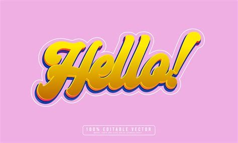 Premium Vector Hello Editable Text Effect Graphic Style