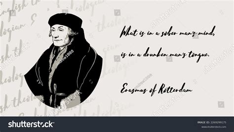 Vector Portrait Erasmus Rotterdam Dutch Philosopher Stock Vector ...