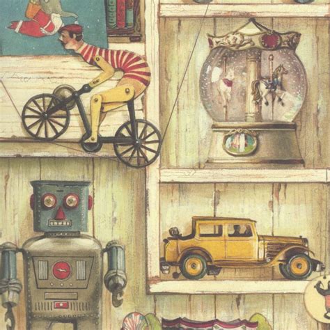 Vintage Toy Shelves By Bomo Art Wrapping Paper Large