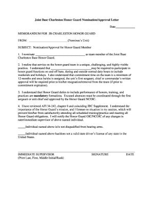 Letter Of Intent For Honor Guard Fill Online Printable Fillable