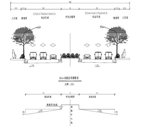 双向六~八车道城市主干路道路工程图纸 路桥工程图纸 筑龙路桥市政论坛