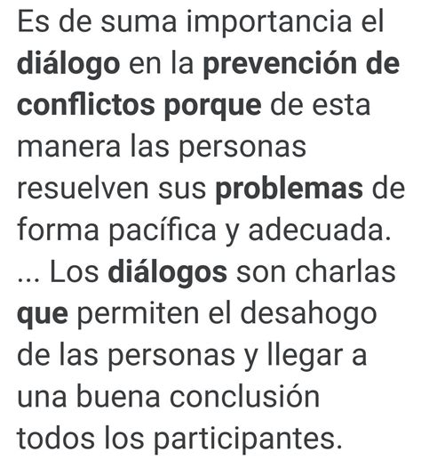 por que es importante el dialogo el la prevención de conflictos en la