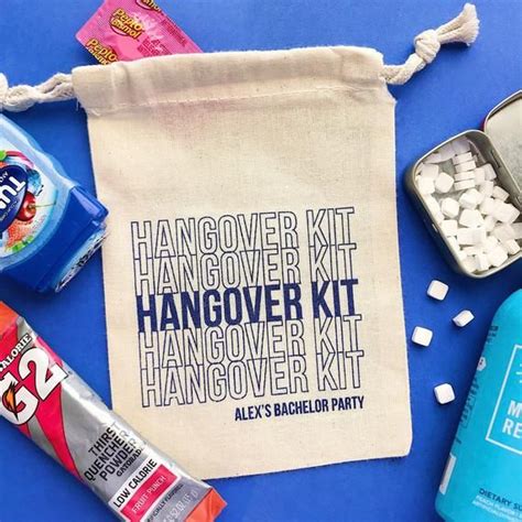 Hangover Kit Bachelorette Party Hangover Kit Bag Wedding Etsy Hangover Kit Bachelorette