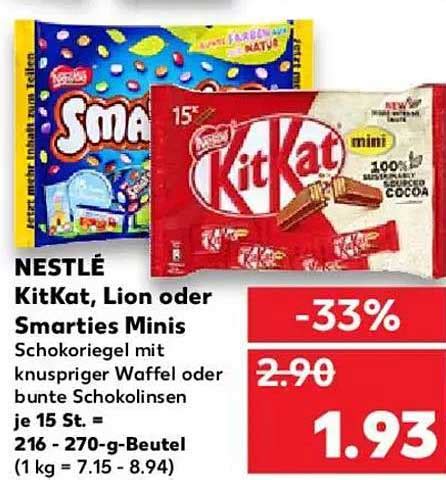 Nestlé Kitkat Lion Oder Smarties Minis Angebot bei Kaufland