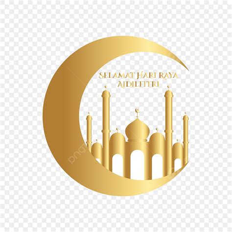 Hari Raya Aidilfitri Vector Png Images Gold Background Selamat Hari