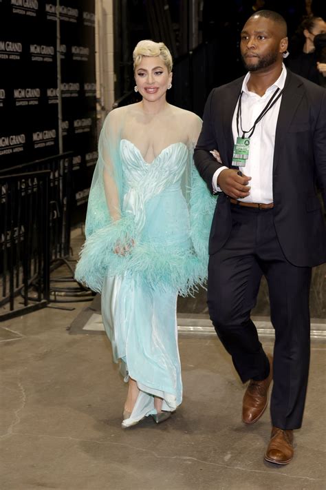 Lady Gaga's Turquoise Feather Gown at the Grammys | PS Fashion