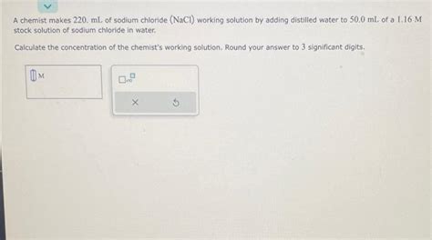 Solved A Chemist Makes 220 Mathrm Ml Of Sodium