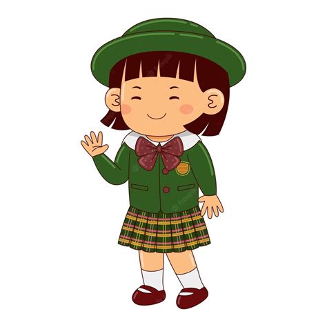 Premium Vector Girl Kids Japan School Uniform Vector Illustration