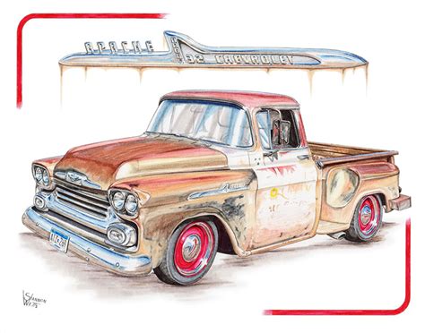 58 Chevy Truck Print – Shannon Watts Art & Design