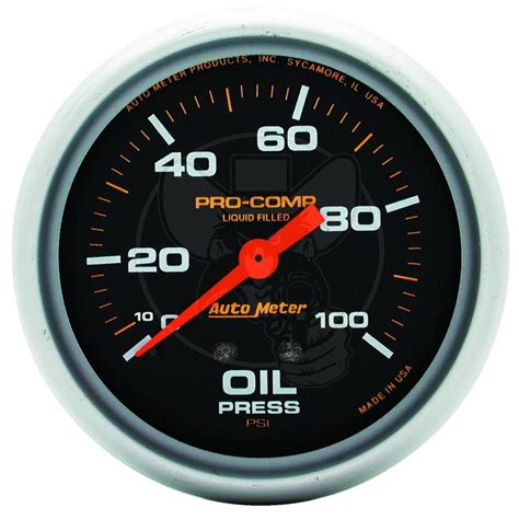 AU5421 AUTOMETER LIQUID FILLED MECH OIL PRESSURE GAUGE 100 PSI 2 5 8