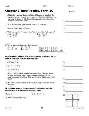 Fillable Online Name Date Period Chapter Test Practice Form C Score