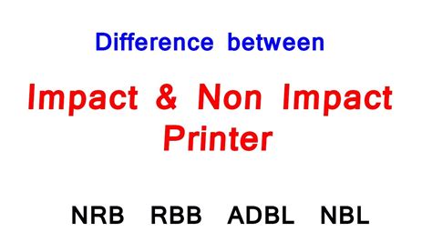 Difference Between Impact And Non Impact Printer RBB NRB YouTube