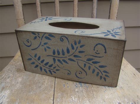 Salt Glazed Pottery Paper Mache Tissue Box Cover Primitive Etsy