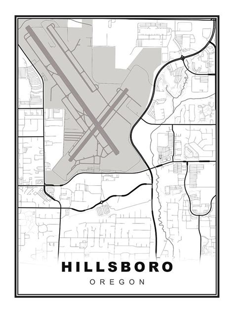 Hillsboro Map Digital Art by Ipsita Das - Pixels