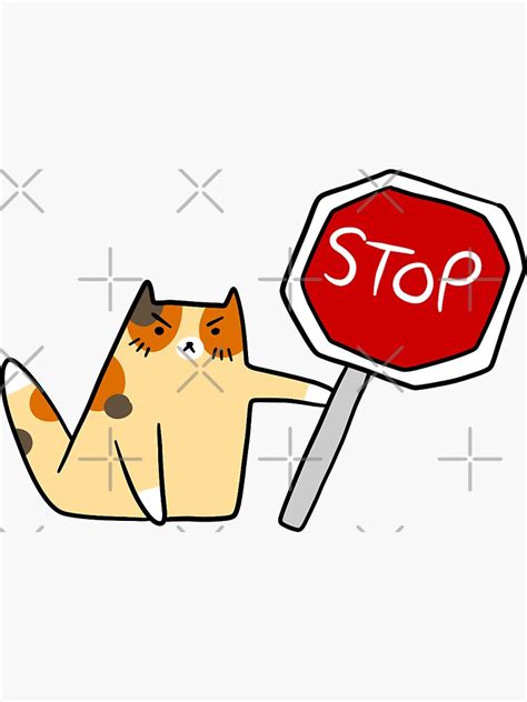 "Stop Sign Cat" Sticker by SaradaBoru | Redbubble