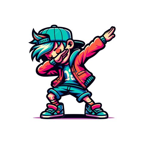 Premium Vector A Little Cool Boy Rocking The Dab Pose In A Vibrant