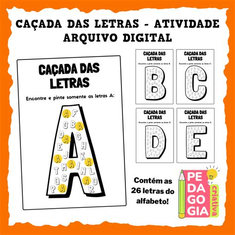 Atividade AlfabetizaÇÃo CaÇada Das Letras Educa Market