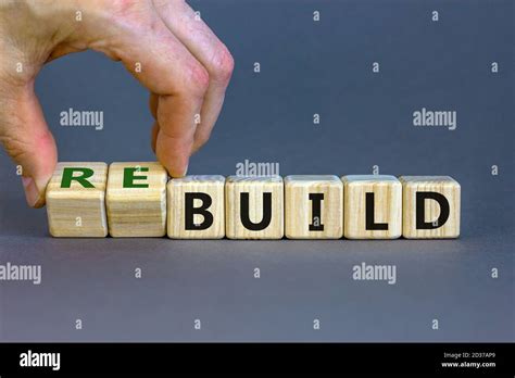 Time To Rebuild Concept Words Build And Rebuild On Cubes On A