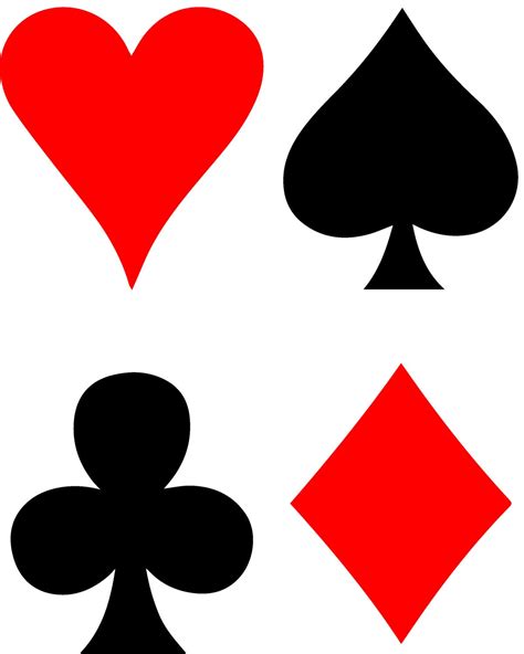 Card Suits Svg Files Heart Diamond Spade Club